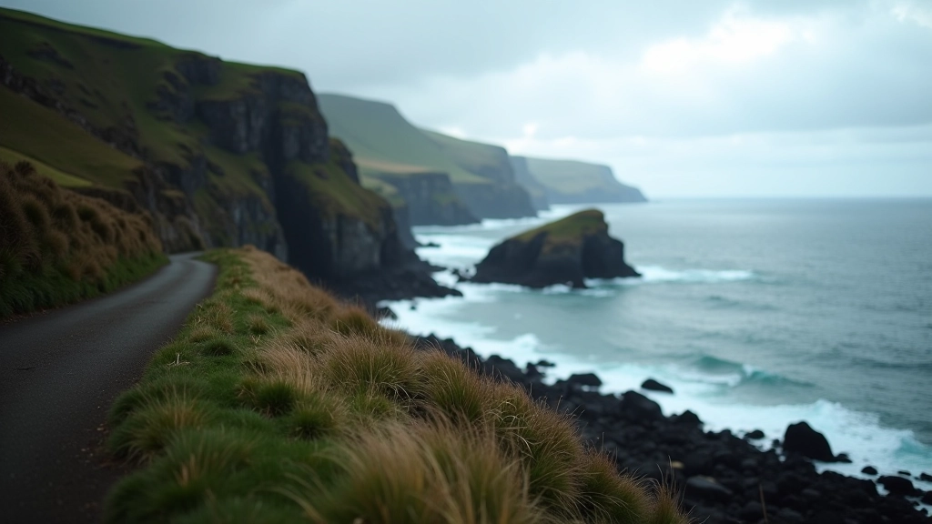 Achill Head coastal cliffs with dramatic Atlantic views and rocky shoreline
