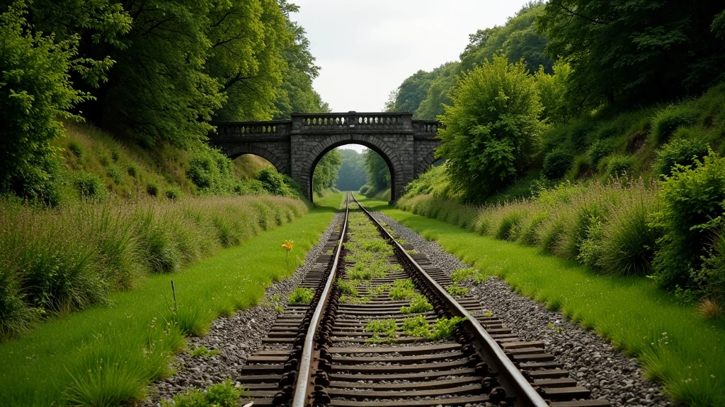 Historic railway tracks being converted to cycling path